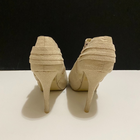 Dots, Cream Peep-Toe Booties - Picture 3 of 4